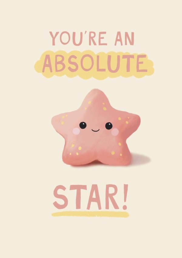 Cute Thank You/Congratulations Card - Absolute Star created by Giddy Kipper