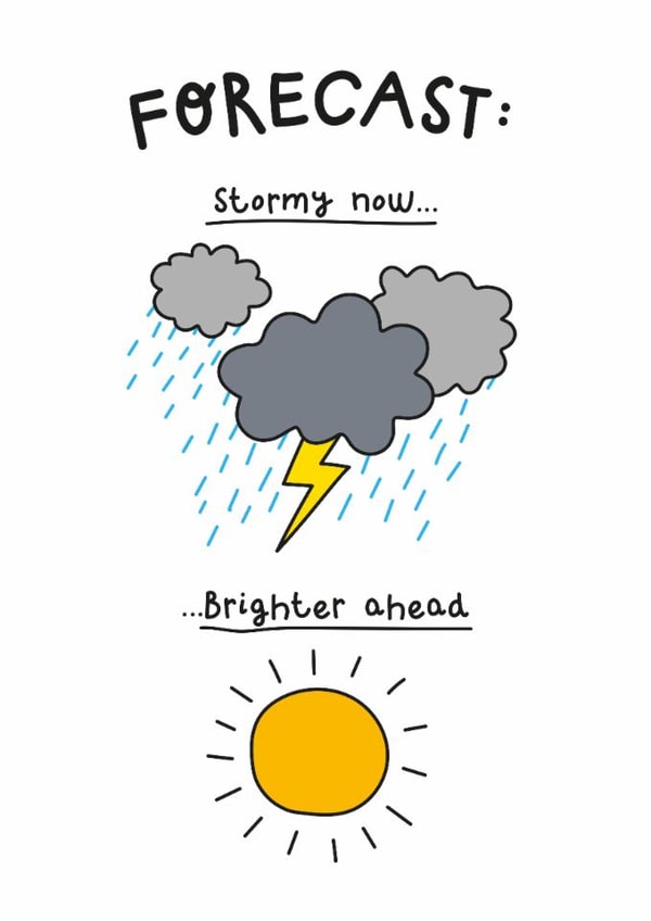 Classic Thinking Of You Card - Stormy Weather - Brighter Ahead created by Twisted Haggis