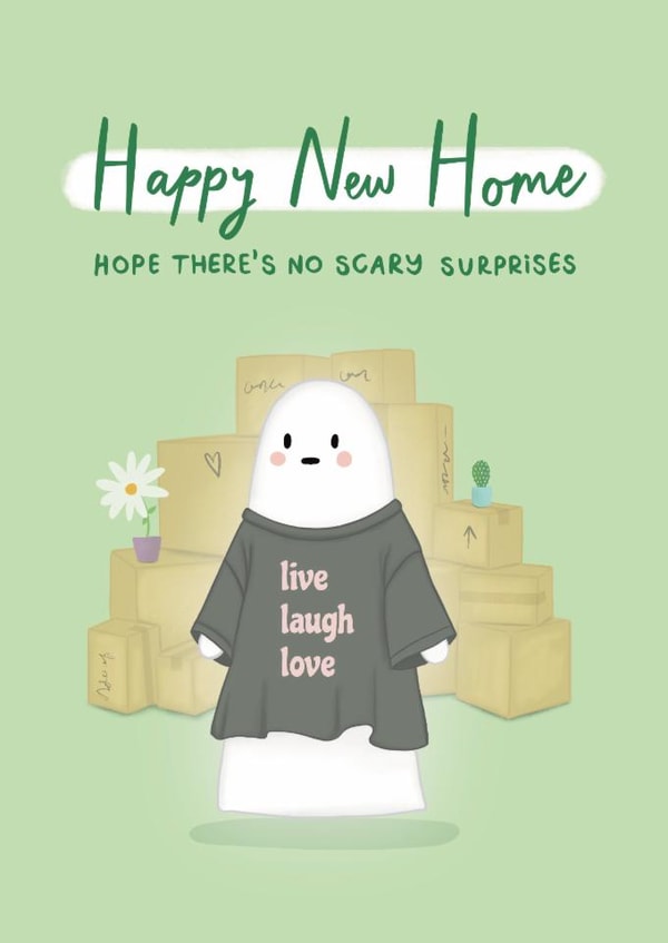 Funny New Home Card - Ghosts - Scary Surprises - Live Laugh Love created by Sydney Jo Designs