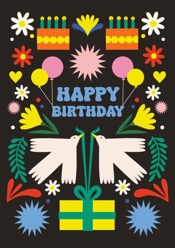 Arty Birthday Card - Bold Colourful Design created by AbiGoLucky