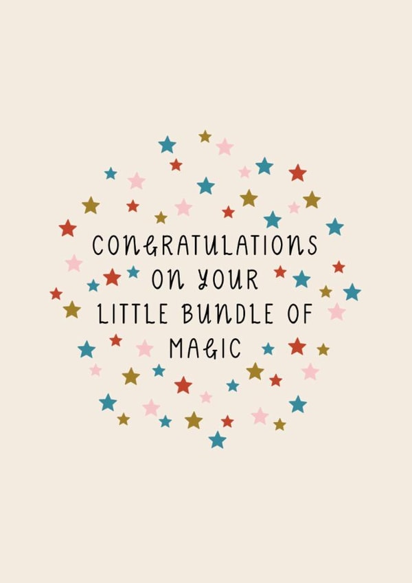 Classic New Baby Card - Little Bundle Of Magic created by Goldie & Wilder