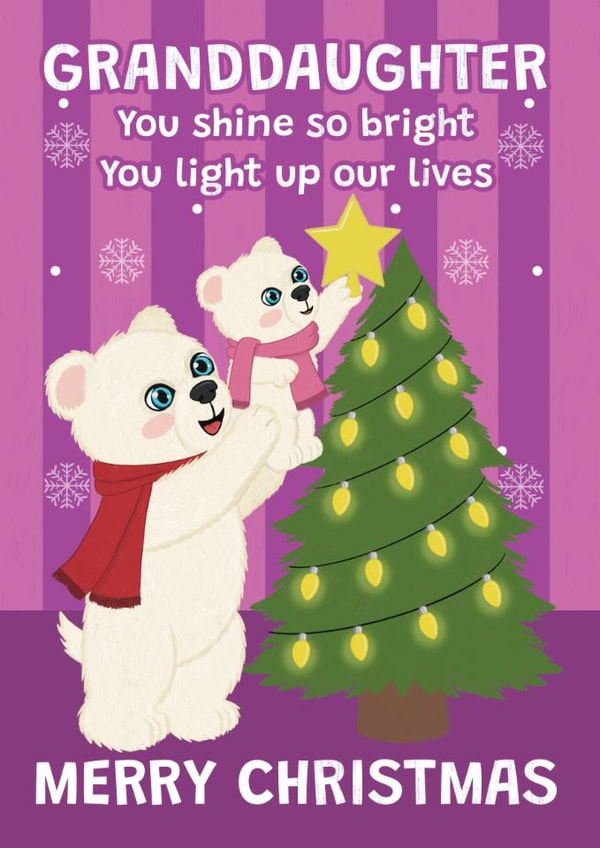 Cute Christmas Card - For Granddaughter - Polar Bears created by @Cupsie's Creations