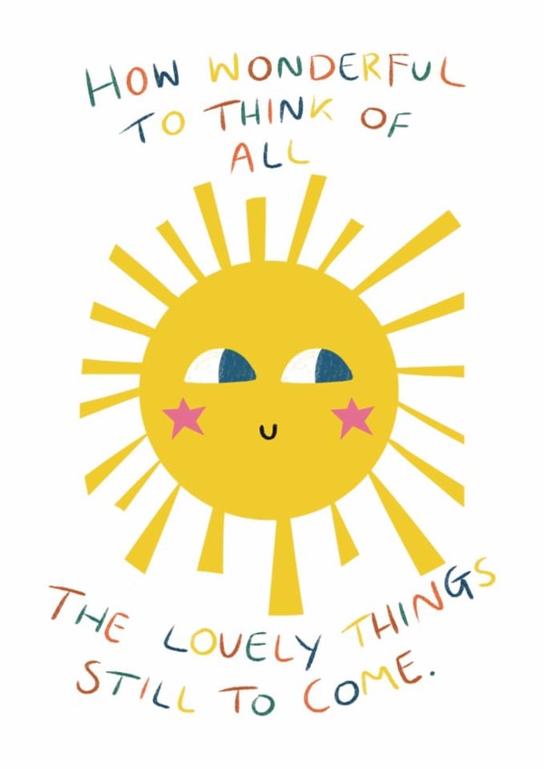 Cute celebration card for weddings, babies and birthdays created by Natalie Turnbull