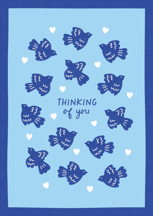 Cute Thinking Of You Card - Birds - Hearts created by Jess Shah