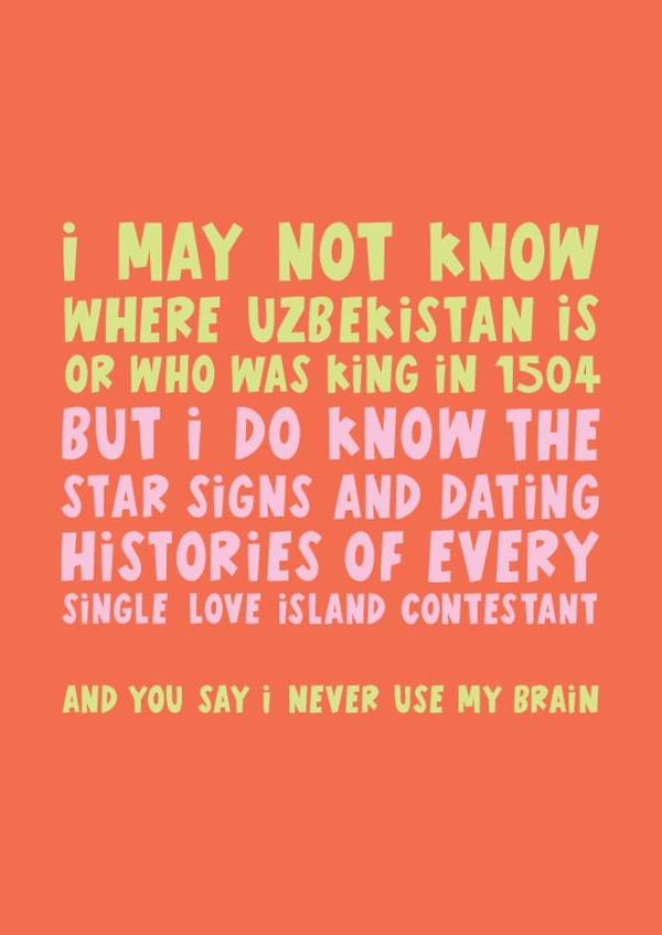 Funny Birthday Card - I May Not Know Where Uzbekistan Is created by Lucy Maggie Designs