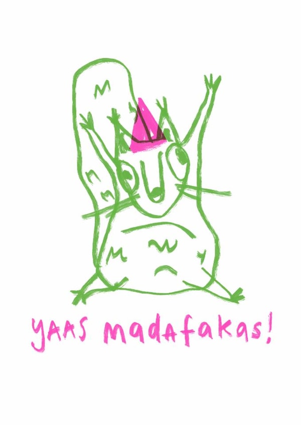Funny Birthday Card - Party Squirrel created by Lucy Maggie Designs