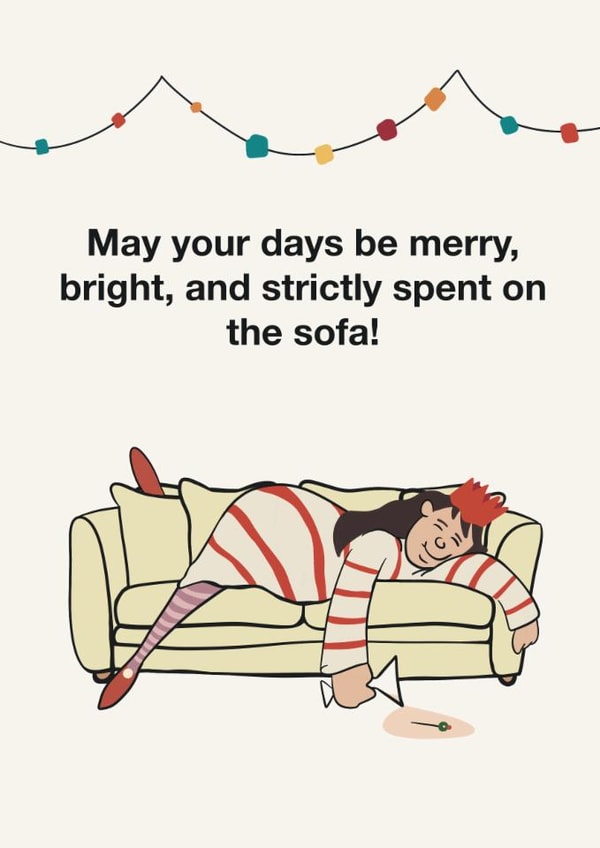 Funny Sofa Christmas Greeting Card created by FarrowsHandmade