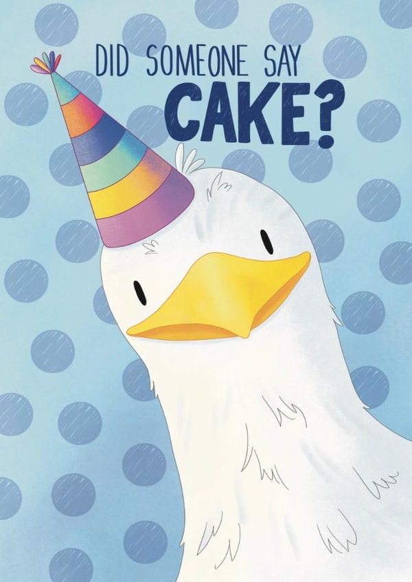 Funny Birthday Card- Did Someone Say Cake? - Seagull created by Pixiecraft