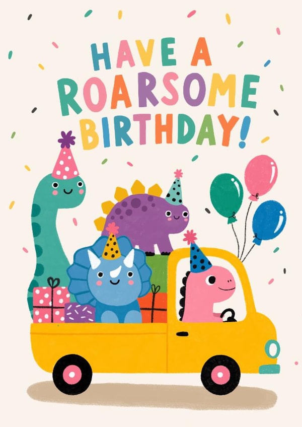 Have a Roarsome Birthday Dinosaur Card created by Forever Funny