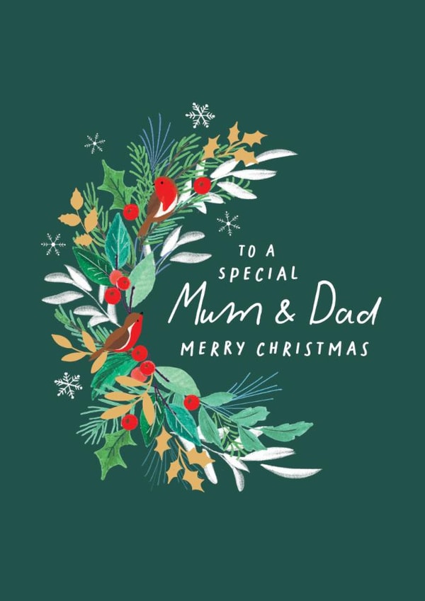 Classic Christmas Card - To A Special Mum & Dad - Robins created by Rosanna Rossi