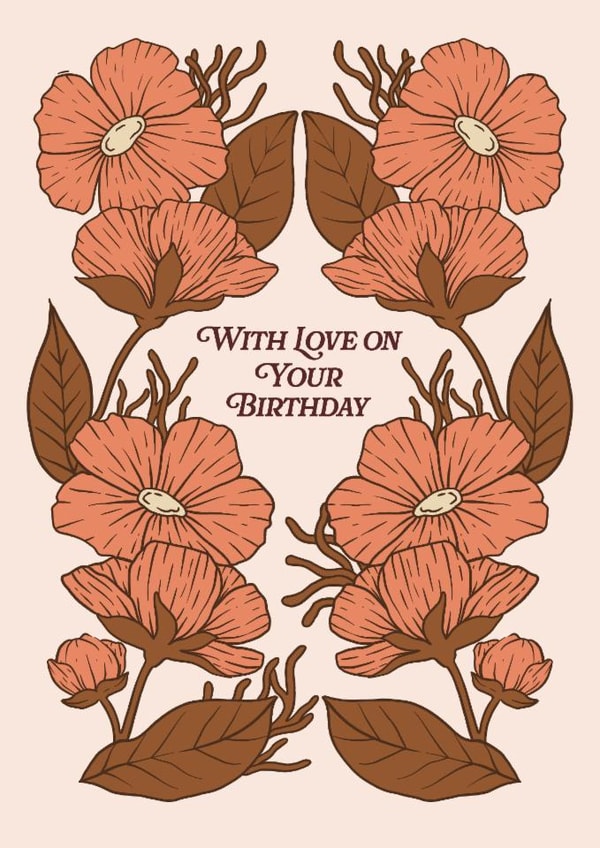 Pretty Floral Art Card - With Love on Your Birthday created by Lately Studio