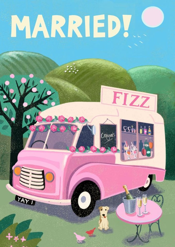 Classic Wedding Card - Married! - Vintage Van created by Rocket68