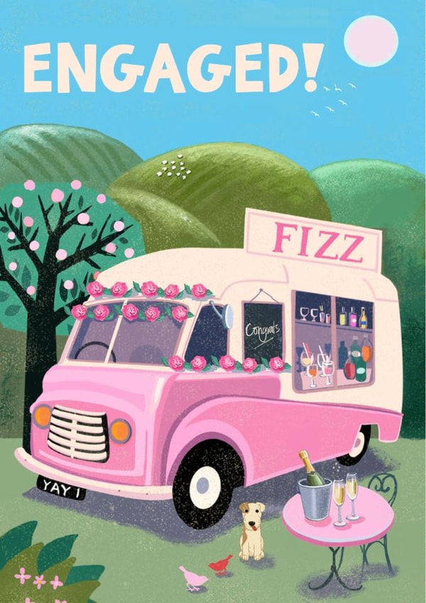 Classic Engagement Card - Engaged! - Vintage Van created by Rocket68