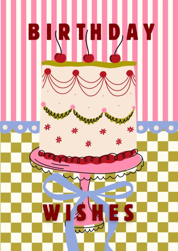 Classic Birthday Card - Cherry Cake created by Wondi Studios