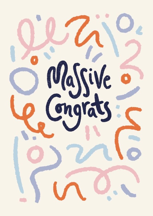 Classic Congratulations Card - Massive Congrats - Confetti created by Nicola Scott