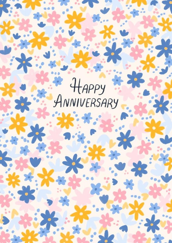 Pretty Anniversary Card - Ditsy Flowers created by Valeria Frustaci