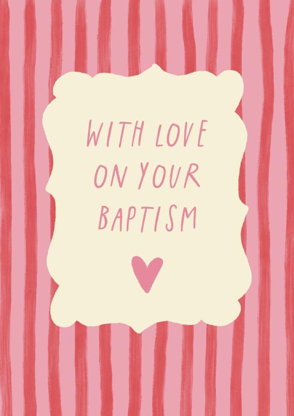 Classic Christening Card - With Love On Your Baptism - For Her created by Sweetlove Press