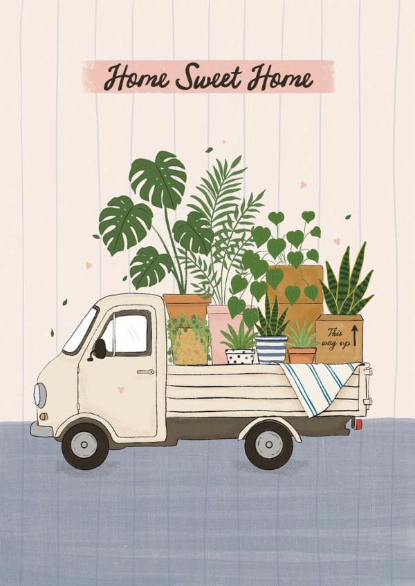 Classic New Home Card - Home Sweet Home - Plants created by Sweetlove Press