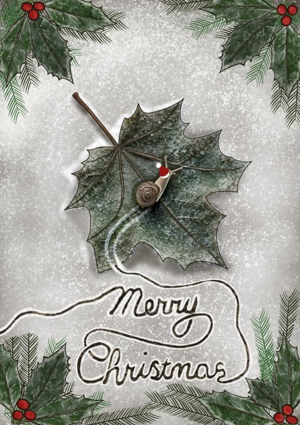 Cute Woodland Snail Card - Merry Christmas created by The Warren Creations