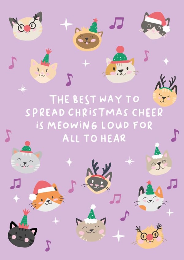 Singing Cats Christmas Card | Funny Christmas Card for Cat Lovers created by Xoxo Designs by Ruth