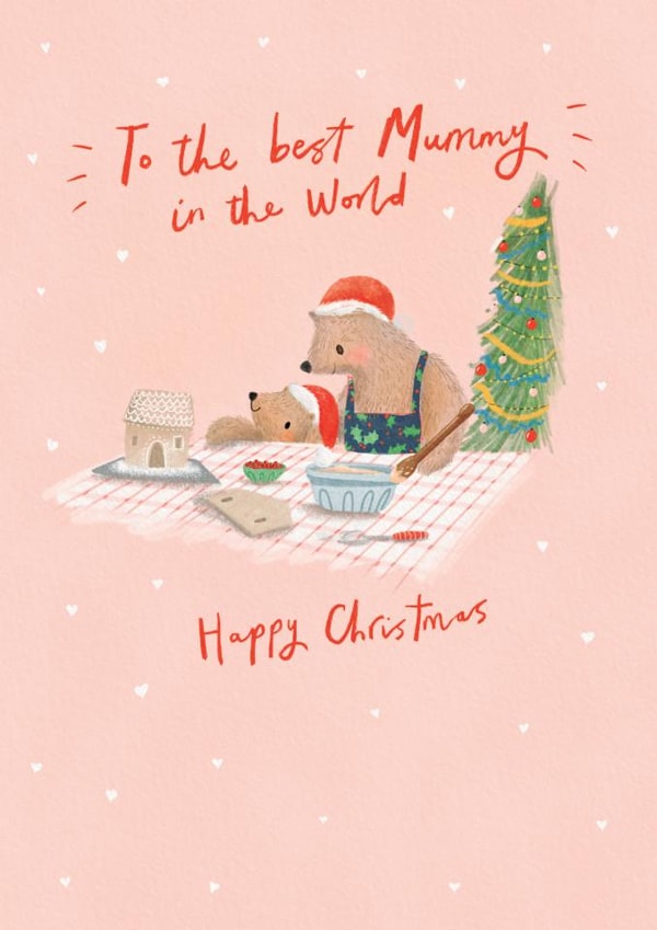 Cute Bears Christmas Card - Best Mummy in the World created by Paperlink and Meraki Greeting Cards