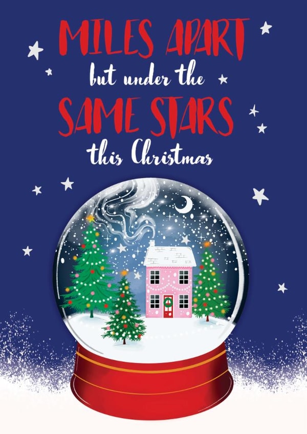 Pretty Across the Miles Christmas Card - MILES APART BUT UNDER THE SAME STARS created by Amy Florence Design