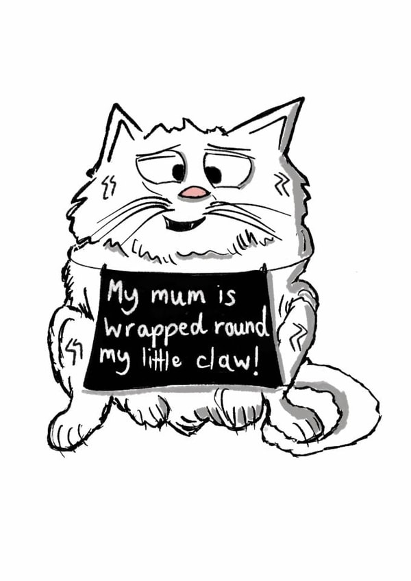 Cute cat card to send to a cat mum on Mother's Day or just because... created by Kathryn Doodle Player