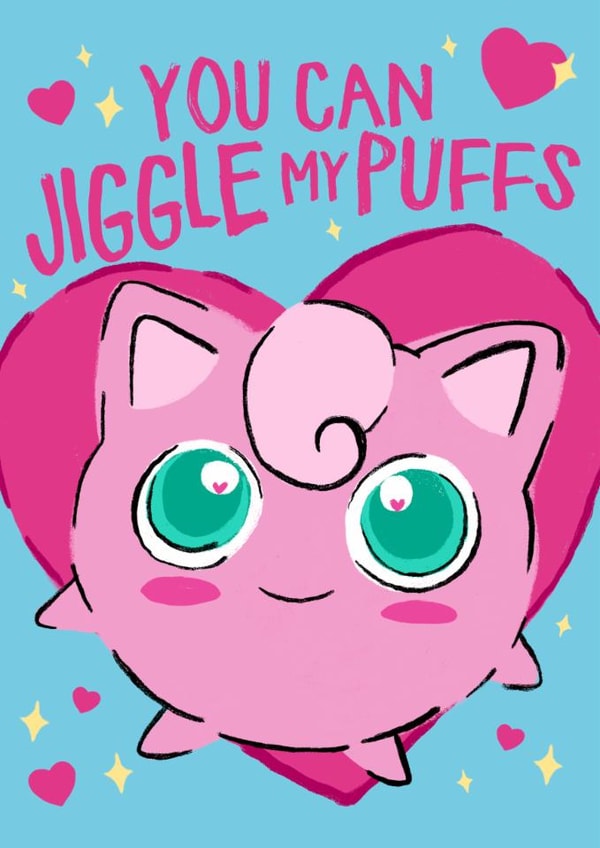 Funny Anniversary Card - Jiggle My Puffs - Pokemon - Jigglypuff created by Wild Card