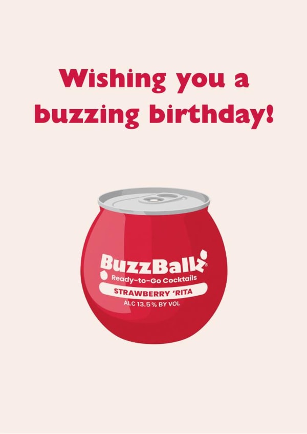 Funny Birthday Card - Strawberry Buzzballz created by ByAM