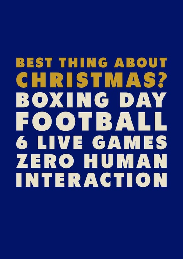 Funny Christmas Card - For Him - Boxing Day Football created by PEA GREEN PRINTS