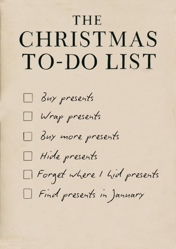 Funny Christmas Card For Friends - The Christmas To-Do List created by Ink Icons