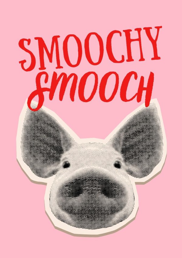 Cute Kiss Card - PIG SMOOCH - Couple Kiss created by With Love Laxmi