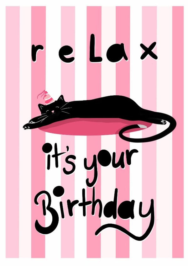 Cute cat birthday card created by Palette&Petal 