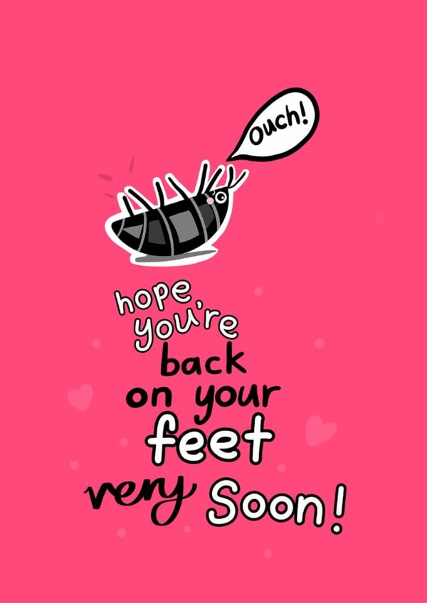 Funny, cute get well soon card for friend created by Palette&Petal 