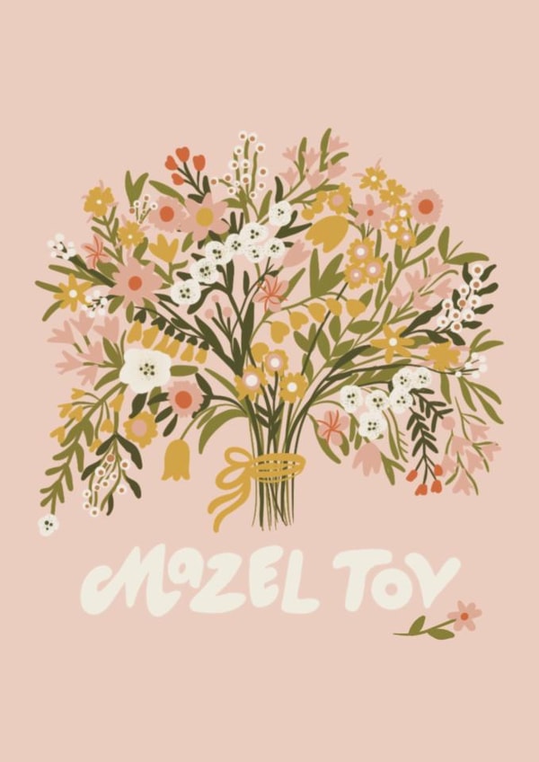 Classic Congratulations Card - Mazel Tov - Jewish - Bouquet created by Marni
