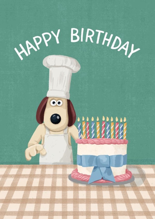 Cute Birthday Card - Wallace and Gromit - Gromit - Cake created by Wallace & Gromit