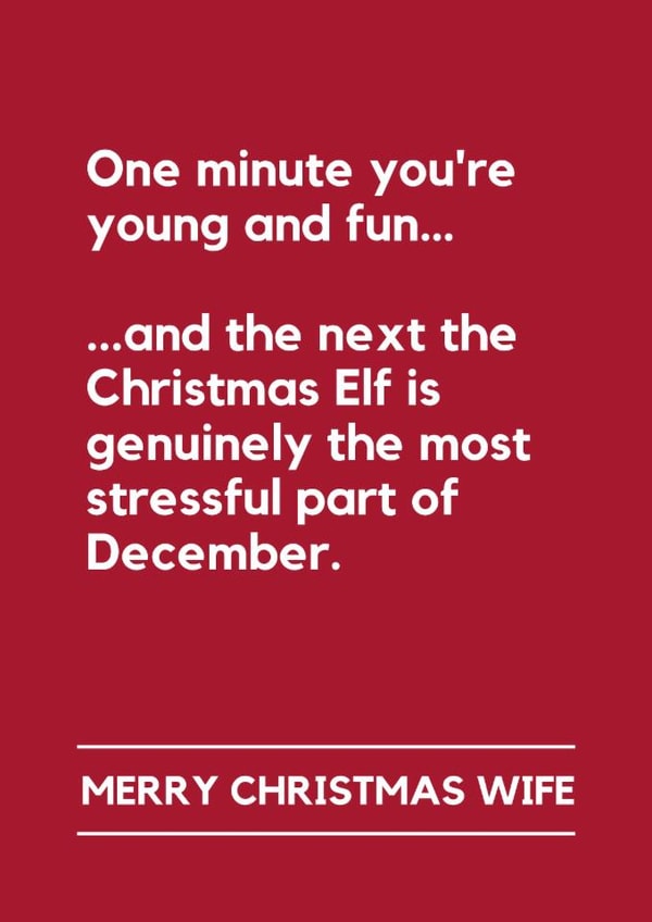 Funny Christmas Card for Wife – Christmas Elf Stress created by Lemonade Insight