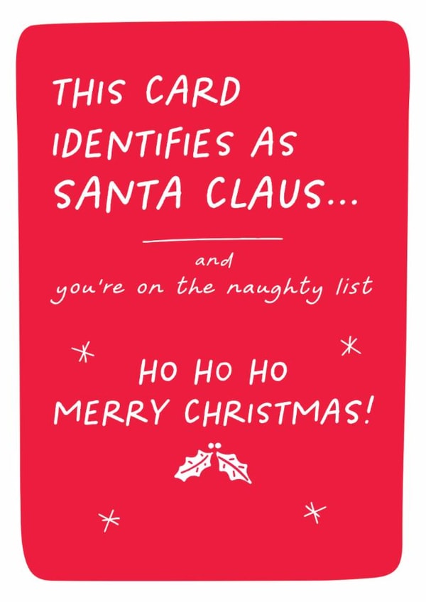 Funny Christmas Card – Santa's Naughty List Card created by Lyndsay Moon