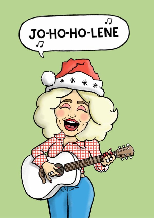 Dolly Parton Pun Christmas Card created by Carl Batterbee
