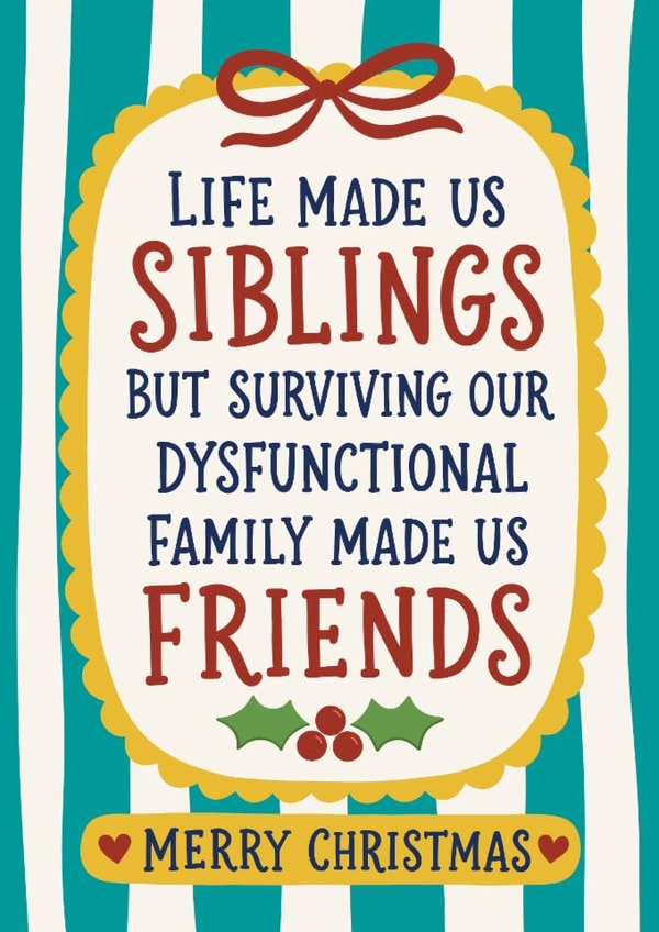 Sibling Christmas Card - Funny Dysfunctional Family created by The Merry Giraffe