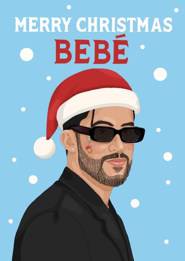 Bad Bunny Christmas Card - Bebe created by DoodEls