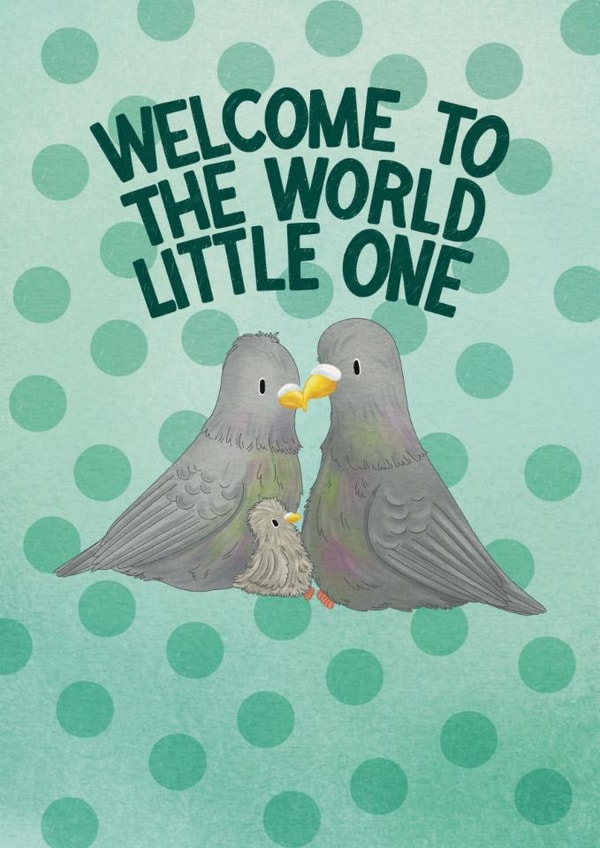 New Baby Pigeon Card- Welcome to the World Little One created by Pixiecraft