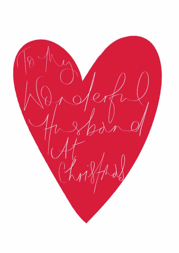 Heartfelt Christmas Card for Husband - Hearts created by HCD Illustration
