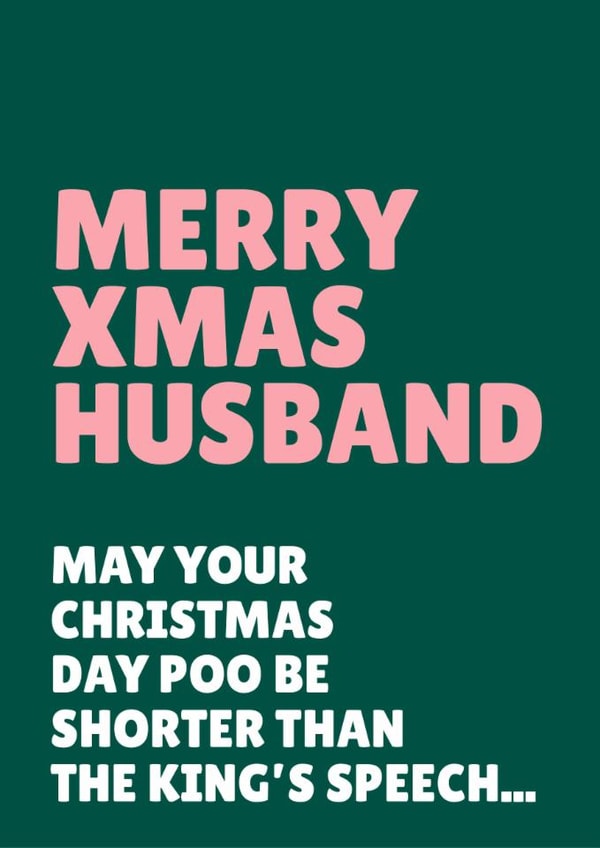 Funny Christmas Card - For Husband - Christmas Day Poo created by Blush & Blossom 