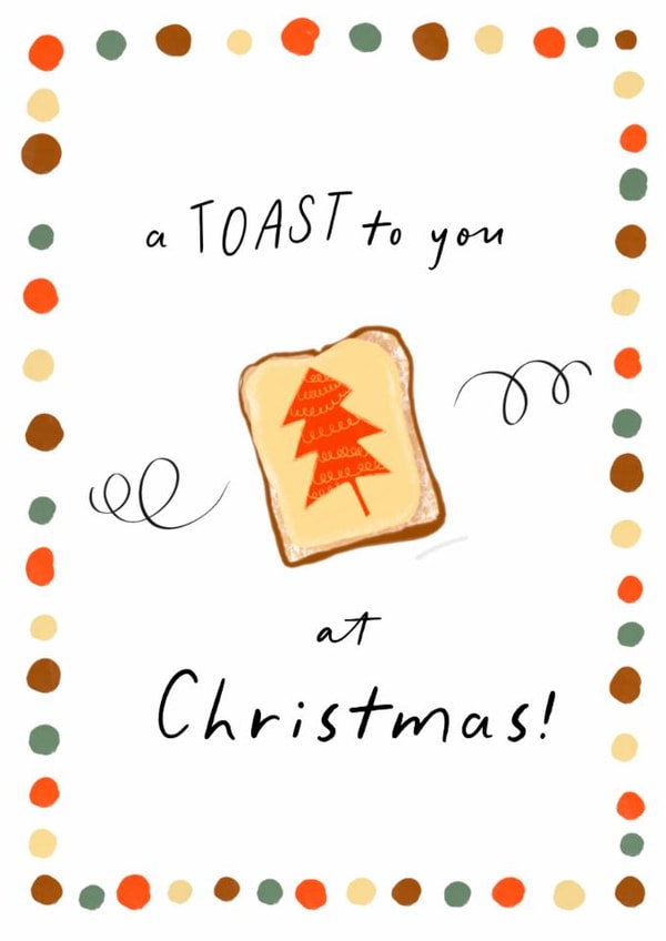 Humorous Christmas Card | Festive Food Pun | Modern Retro Toast created by patternmuse