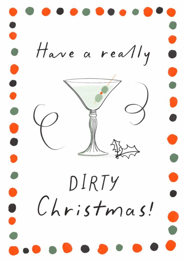 Funny Christmas Card | Have a Dirty Christmas | Retro Martini created by patternmuse