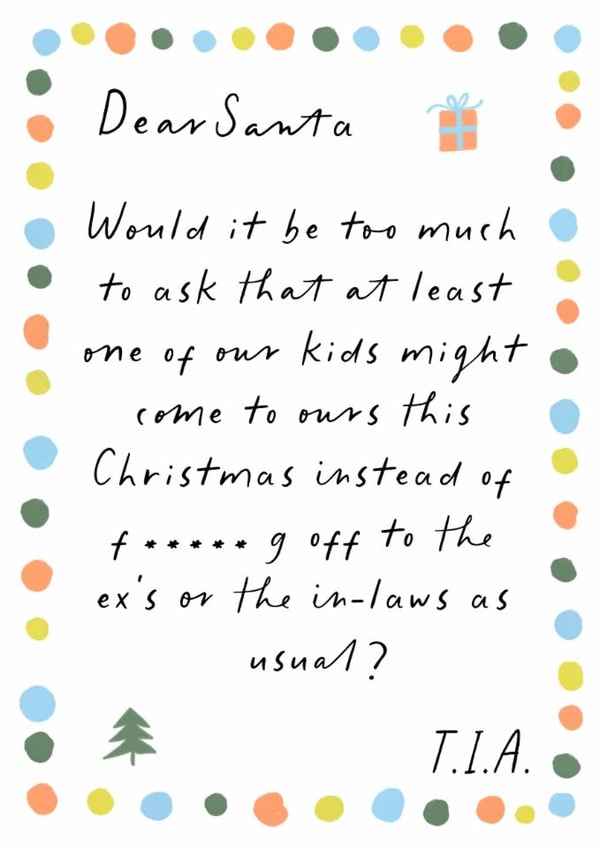 Sarcastic Parents Letter to Santa | Modern Retro Christmas Rant created by patternmuse
