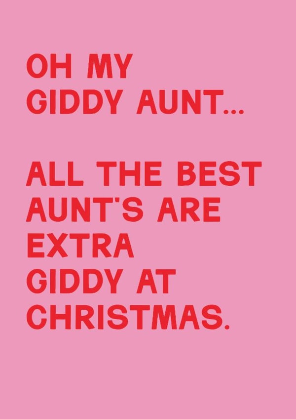 Funny Christmas Card - For Aunt - Oh My Giddy Aunt created by Lemon and Sugar 