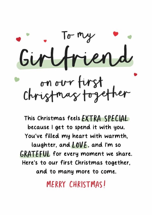 Heartfelt Card to Girlfriend on First Christmas Together created by Kreate Paper Co.