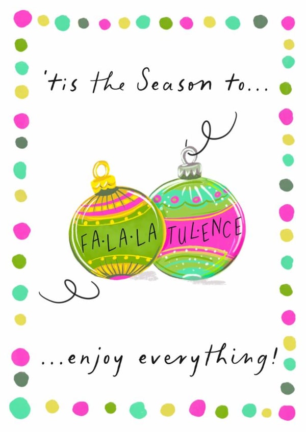 Funny Christmas Card for family | Fa La La Tulence | Fart Joke created by patternmuse